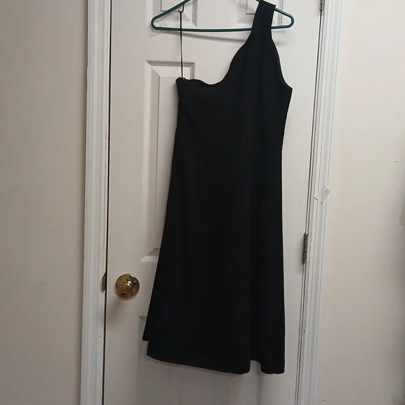 BANANA REPUBLIC Elegant Black One-Shoulder Dress Size 4 NWT - Picture 5 of 10
